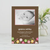 Aankondiging van geboorte baby-meisje met moderne (Staand voorkant)