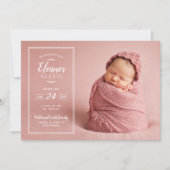 Aankondiging van geboorte baby-meisje met moderne (Voorkant)