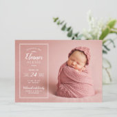 Aankondiging van geboorte baby-meisje met moderne (Staand voorkant)