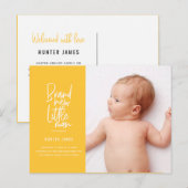 Aankondiging van geboorte baby's met een moderne h (Voorkant / Achterkant)