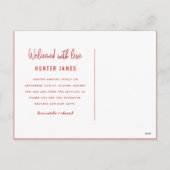 Aankondiging van geboorte baby's met een moderne h (Achterkant)