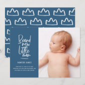 Aankondiging van geboorte baby's met een moderne h (Voorkant / Achterkant)