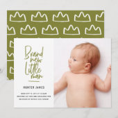 Aankondiging van geboorte baby's met een moderne h (Voorkant / Achterkant)