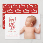 Aankondiging van geboorte baby's met een moderne h (Voorkant / Achterkant)