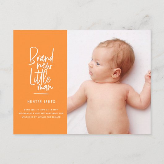 Aankondiging van geboorte baby's met een moderne h (Voorkant)