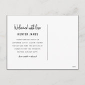 Aankondiging van geboorte baby's met een moderne h (Achterkant)