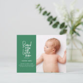 Aankondiging van geboorte baby's met een moderne h (Staand voorkant)