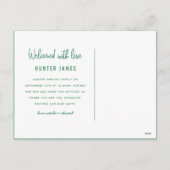 Aankondiging van geboorte baby's met een moderne h (Achterkant)