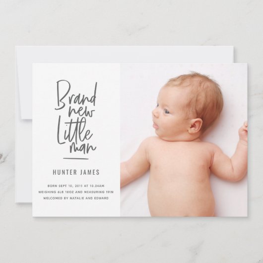 Aankondiging van geboorte baby's met een moderne h (Voorkant)