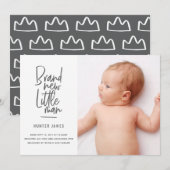 Aankondiging van geboorte baby's met een moderne h (Voorkant / Achterkant)