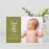 Aankondiging van geboorte baby's met een moderne h (Staand voorkant)