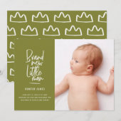 Aankondiging van geboorte baby's met een moderne h (Voorkant / Achterkant)