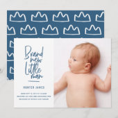 Aankondiging van geboorte baby's met een moderne h (Voorkant / Achterkant)