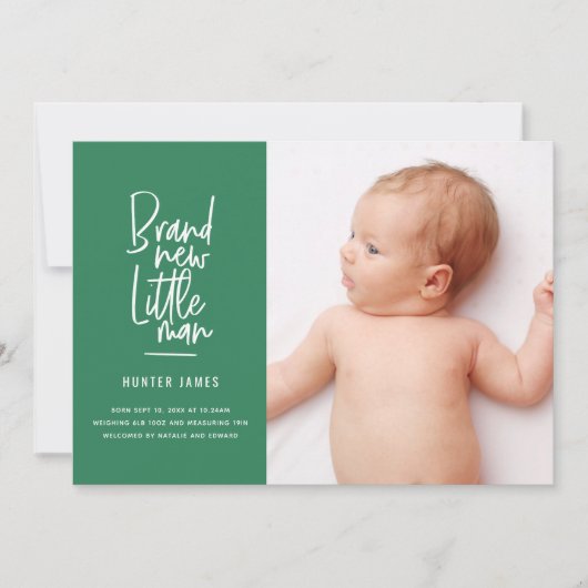 Aankondiging van geboorte baby's met een moderne h (Voorkant)