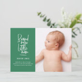 Aankondiging van geboorte baby's met een moderne h (Staand voorkant)