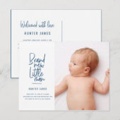 Aankondiging van geboorte baby's met een moderne h (Voorkant / Achterkant)