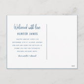 Aankondiging van geboorte baby's met een moderne h (Achterkant)