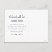 Aankondiging van geboorte baby's met een moderne h (Achterkant)