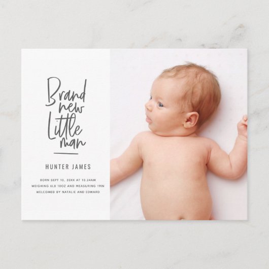 Aankondiging van geboorte baby's met een moderne h (Voorkant)