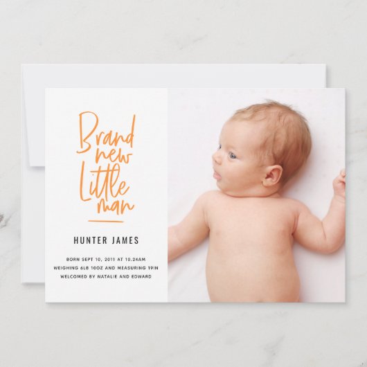 Aankondiging van geboorte baby's met een moderne h (Voorkant)