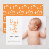 Aankondiging van geboorte baby's met een moderne h (Voorkant / Achterkant)