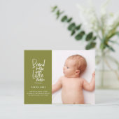 Aankondiging van geboorte baby's met een moderne h (Staand voorkant)