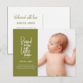 Aankondiging van geboorte baby's met een moderne h (Voorkant / Achterkant)