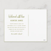 Aankondiging van geboorte baby's met een moderne h (Achterkant)