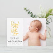 Aankondiging van geboorte baby's met een moderne h (Staand voorkant)