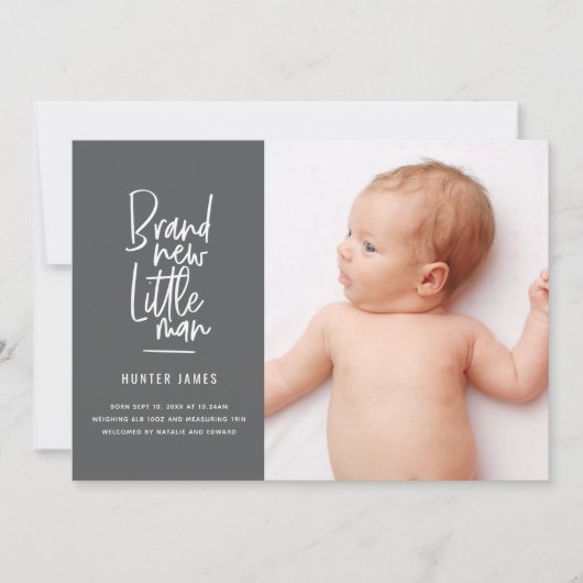 Aankondiging van geboorte baby's met een moderne h (Voorkant)