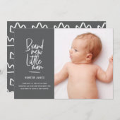 Aankondiging van geboorte baby's met een moderne h (Voorkant / Achterkant)