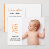 Aankondiging van geboorte baby's met een moderne h (Voorkant / Achterkant)