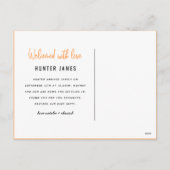 Aankondiging van geboorte baby's met een moderne h (Achterkant)