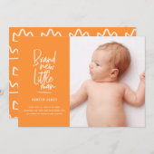 Aankondiging van geboorte baby's met een moderne h (Voorkant / Achterkant)