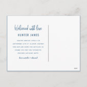 Aankondiging van geboorte baby's met een moderne h (Achterkant)