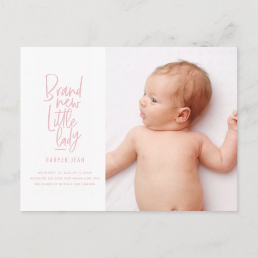 Aankondiging van geboorte door een meisje met een  (Voorkant)