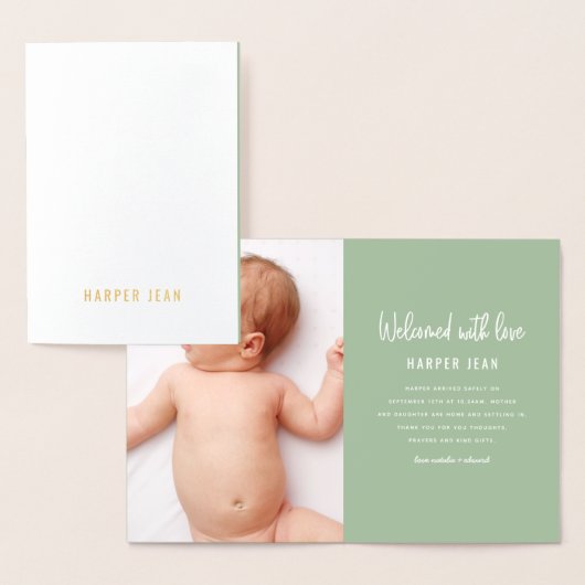 Aankondiging van geboorte door een meisje met een  (Display)