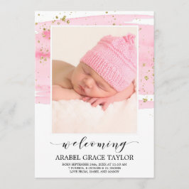 Aankondiging van geboorte door waterverf Blush & G