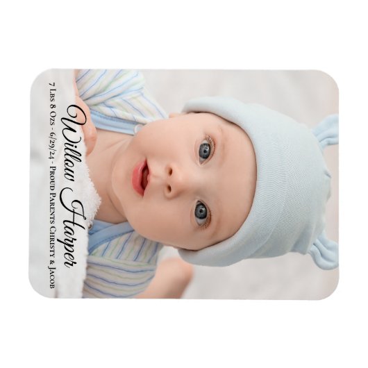 Aankondiging van geboorte foto-Baby Magneet (Horizontaal)