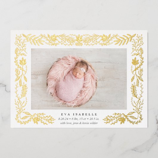 Aankondiging van geboorte gelded Branches Folie Bi (Voorkant)