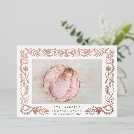 Aankondiging van geboorte gelded Branches Folie Bi (Staand Voorkant)