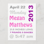 Aankondiging van geboorte grafische status (Voorkant)