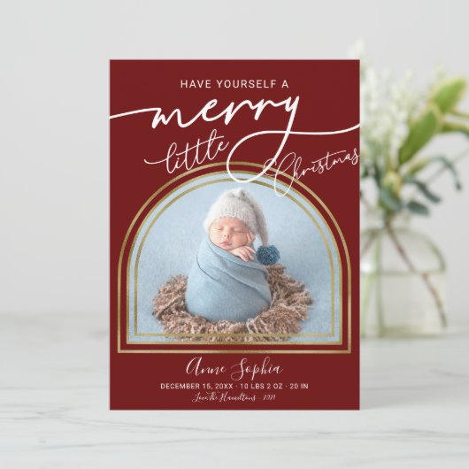 Aankondiging van geboorte Lijst van Chic Script Ar (Staand voorkant)