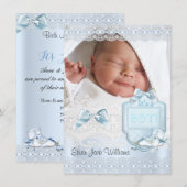 Aankondiging van geboorte New Baby Boy Foto Shoes  (Voorkant / Achterkant)