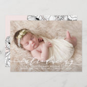 Aankondiging van geboorte op aangepaste foto (Voorkant / Achterkant)