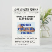 Aankondiging van geboorte van aangepast nieuwsberi (Staand voorkant)