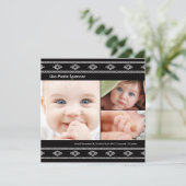 Aankondiging van geboorte van baby in zwart Bandhi (Staand voorkant)