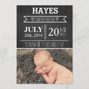 aankondiging van geboorte van Chalkboard