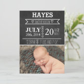 aankondiging van geboorte van Chalkboard (Staand voorkant)