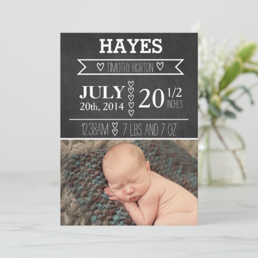  aankondiging van geboorte van Chalkboard (Staand voorkant)